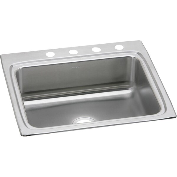 Lustertone Ss 25X22X8.1 Single Bowl Drop-In Sink With Quick-Clip